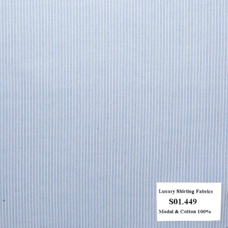 S01.449 - Sơmi Cotton & Modal - Xanh Dương Sọc